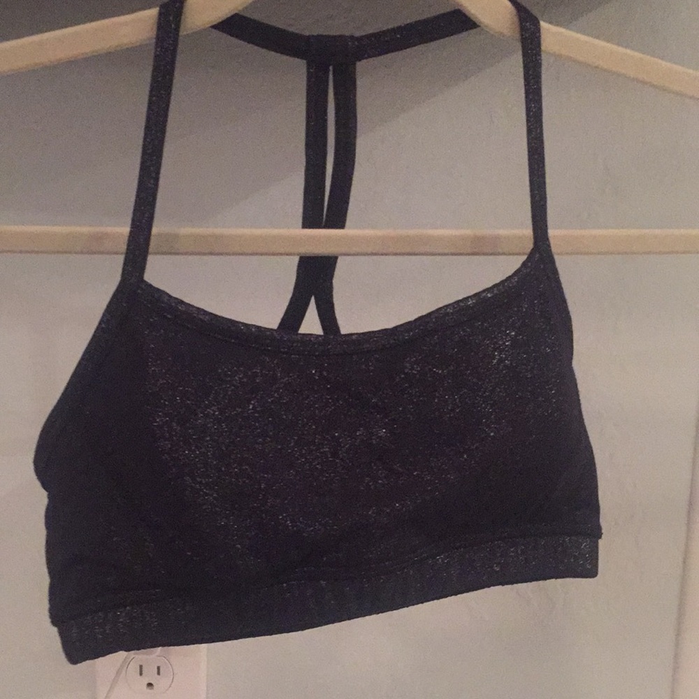 Beyond Yoga black sparkly sports bra